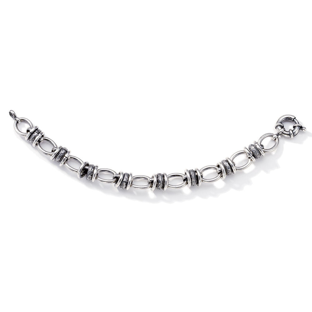 Gypsy Rose Burnished Silver Bracelet (B831)- Please allow 10-15 working days for manufacturing