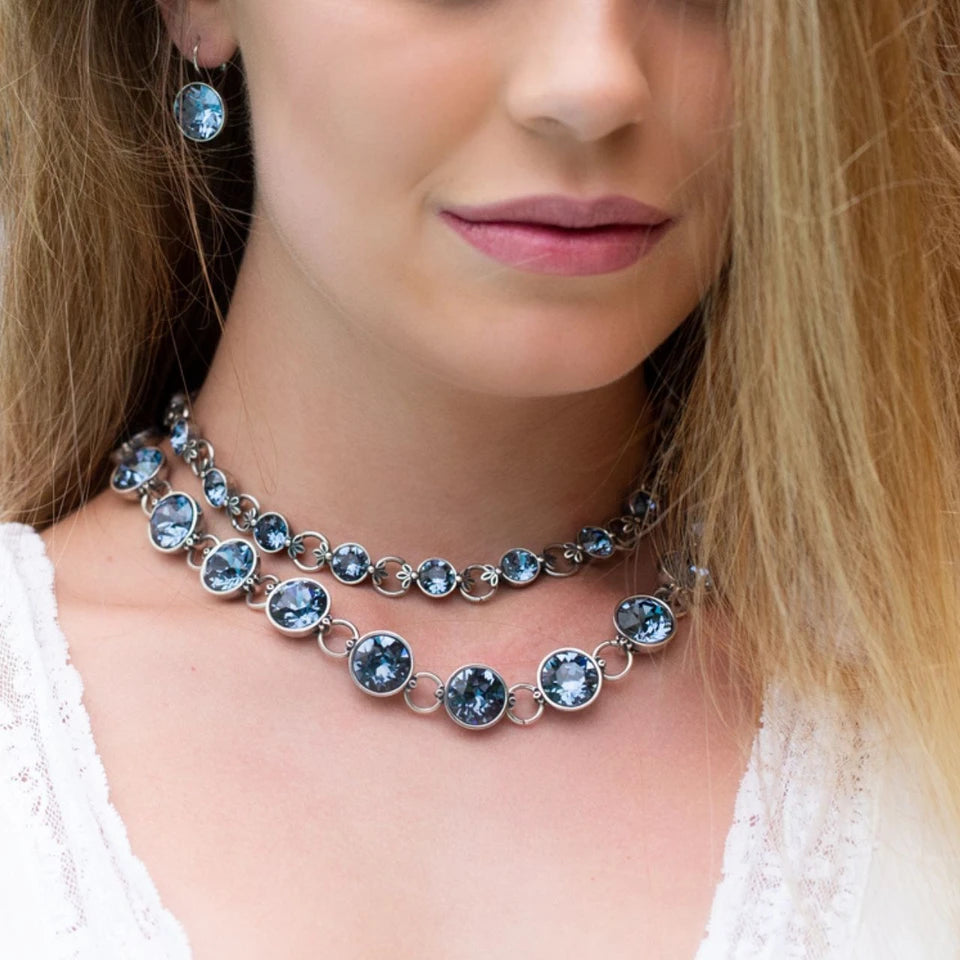 Denim Lily Rose Necklace. N1515