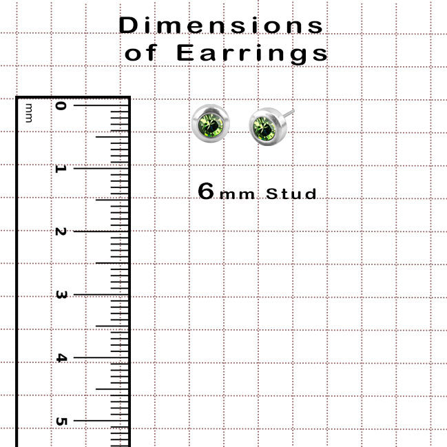 6mm Swarovski crystal stud earrings. NEW COLOURS