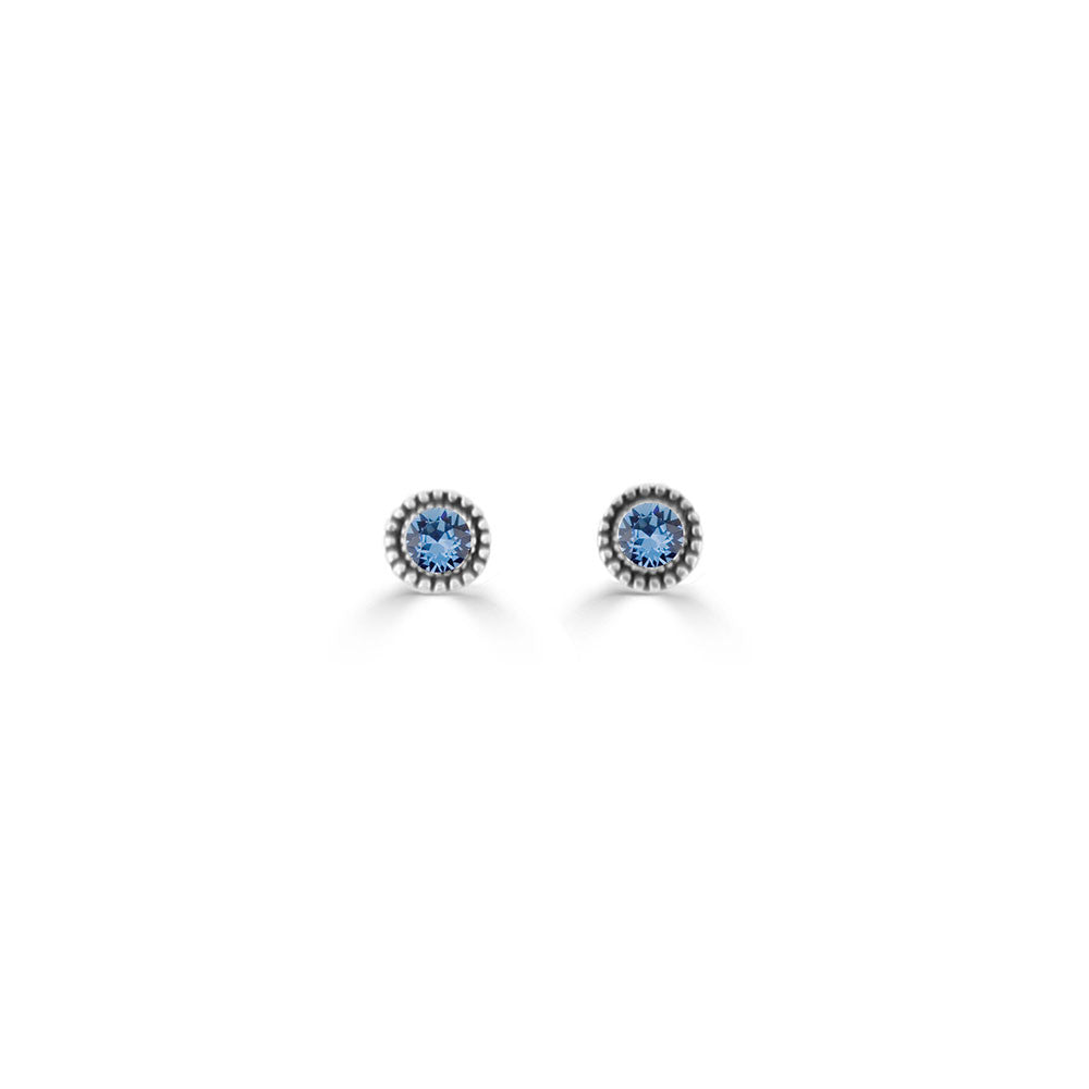 Denim Blue Expression Stud Earrings