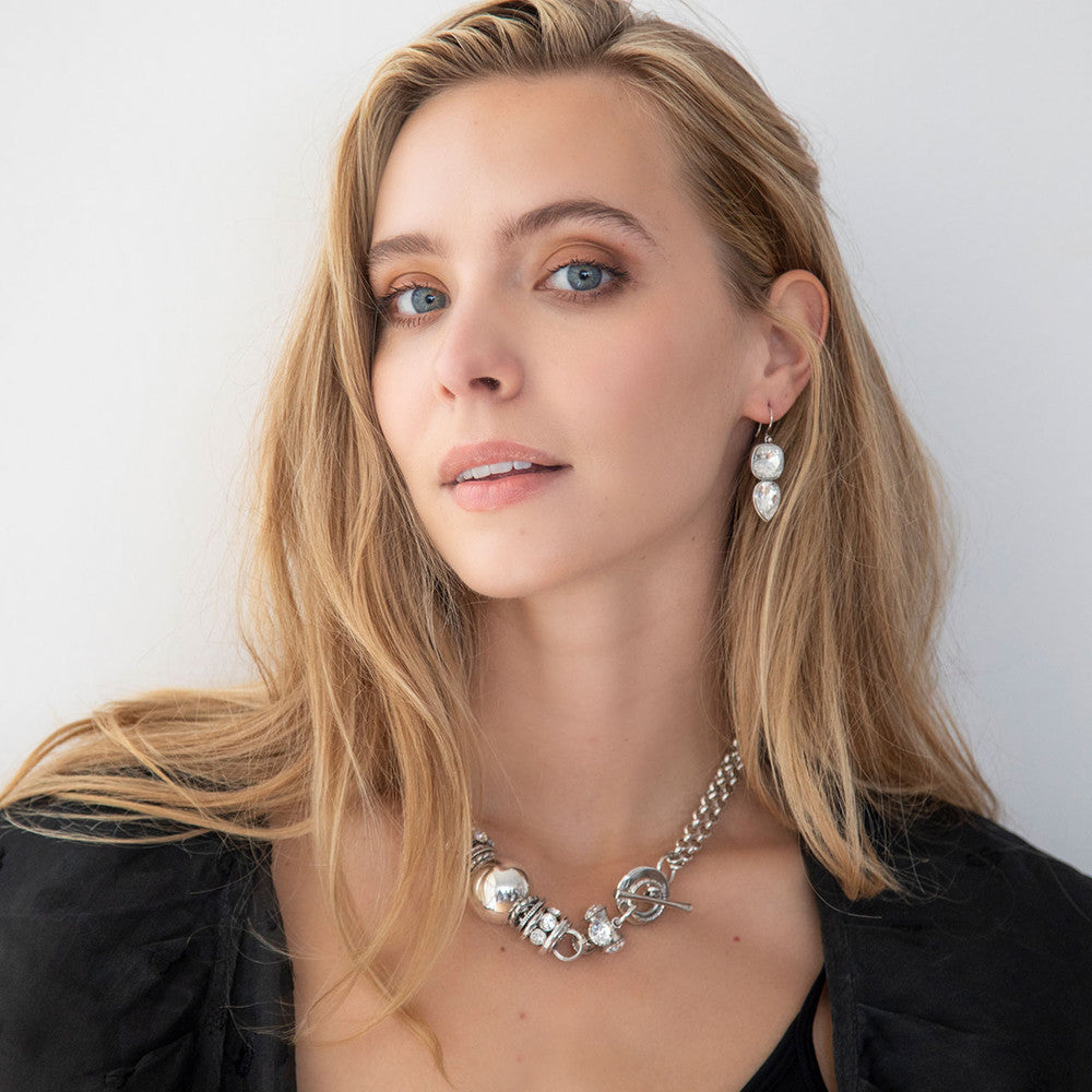 Treasured Double Crystal Earrings. E5247