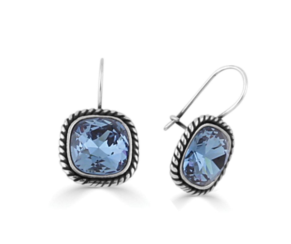 Denim Bijou Drop Earrings