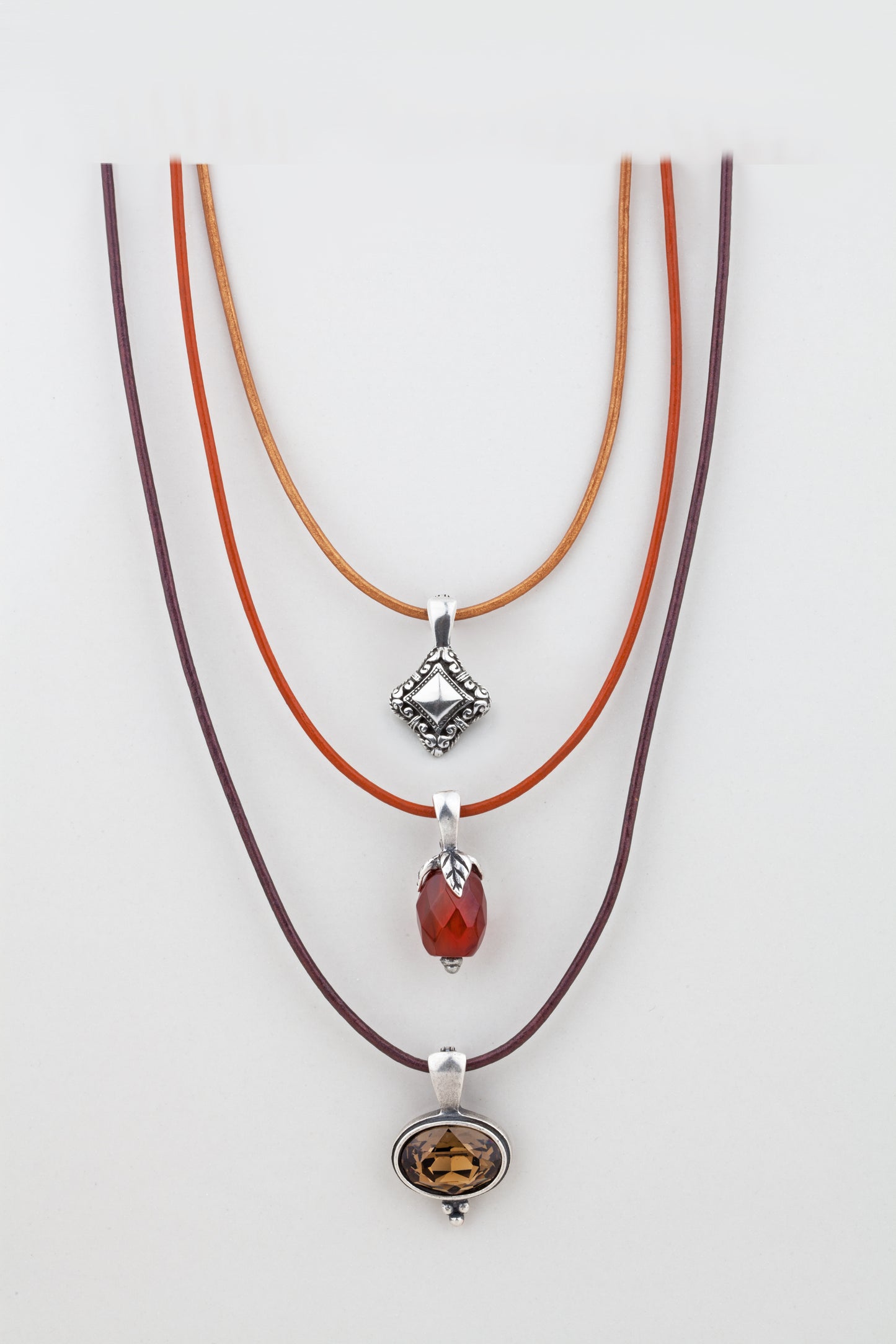 Smokey Quartz Oval Swarovski Pendant.
