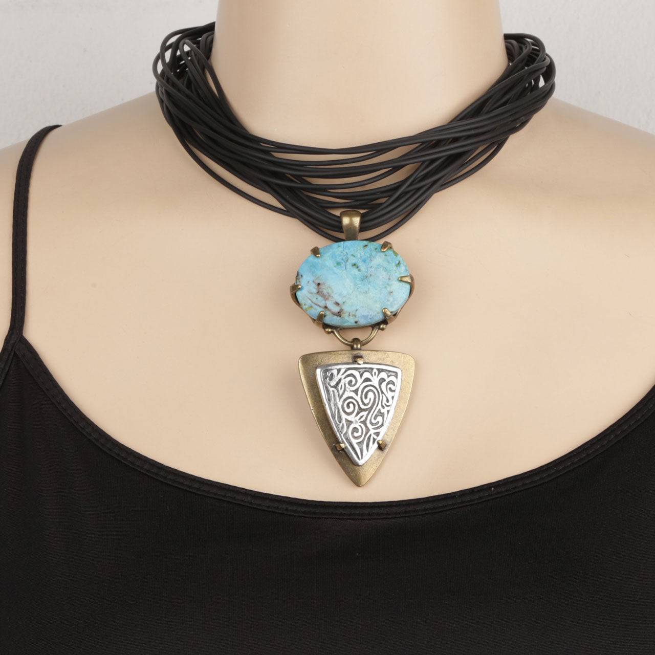 Turq Bronze Pendant. EN912