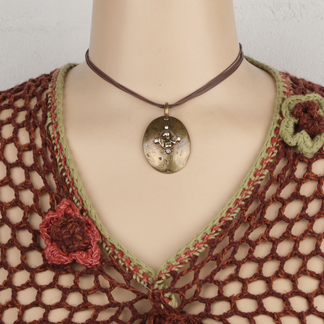 Fine Brown Thong Necklace. N925