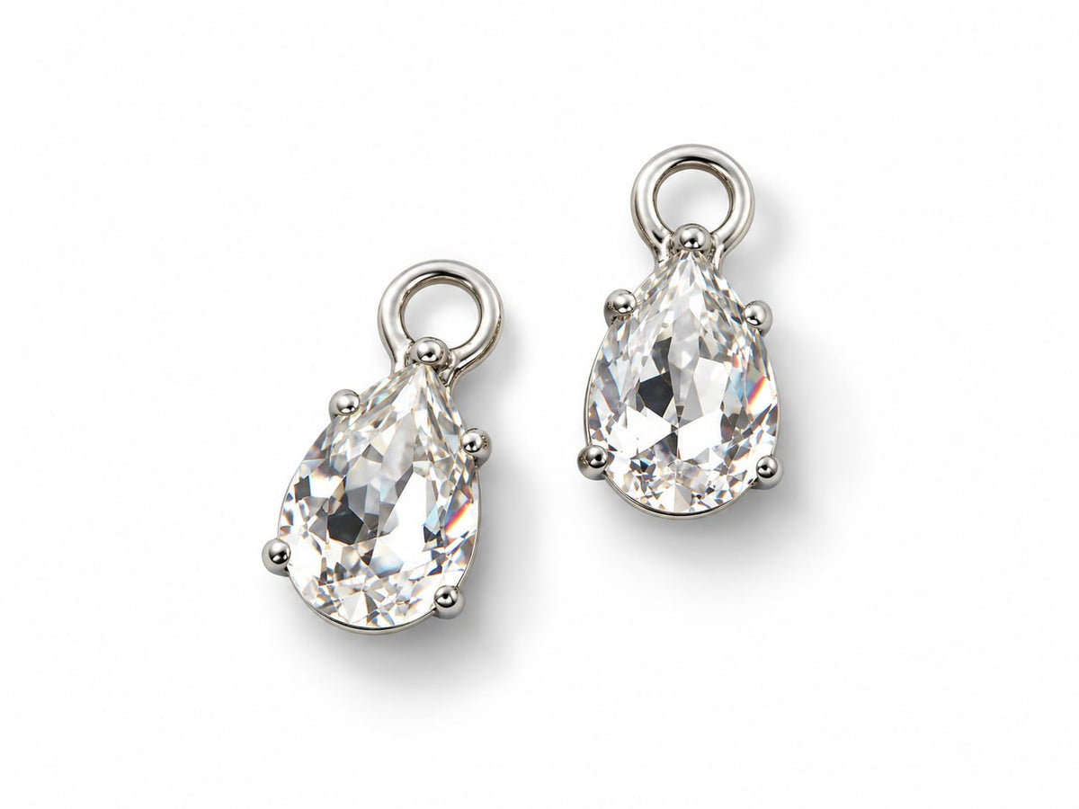Teardrop Swarovski Crystal Earring Charm (E2264)