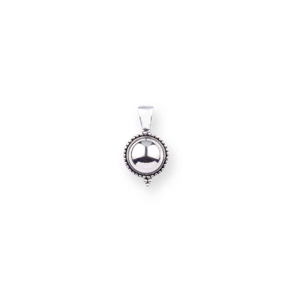 Silver Halo Orb Pendant on a white background