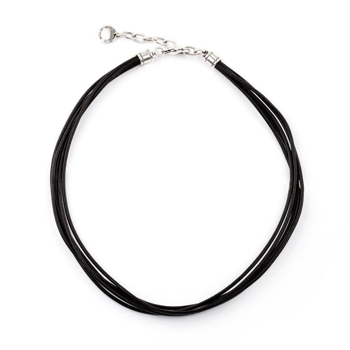 Black Leather Necklace. N1087