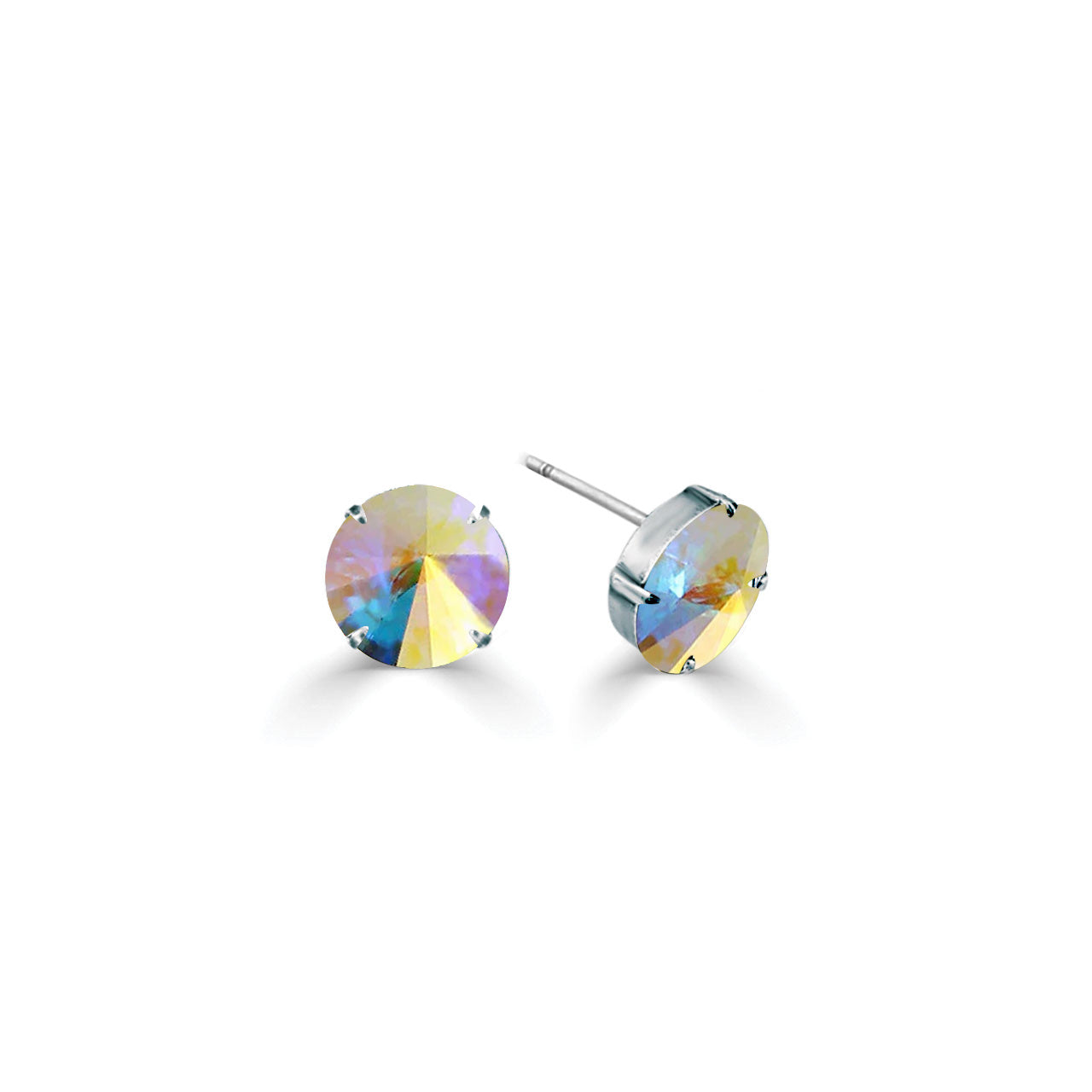 12mm AB Crystal Swarovski Crystal Rivoli Earrings. E6039