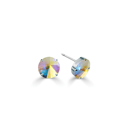 12mm AB Crystal Swarovski Crystal Rivoli Earrings. E6039