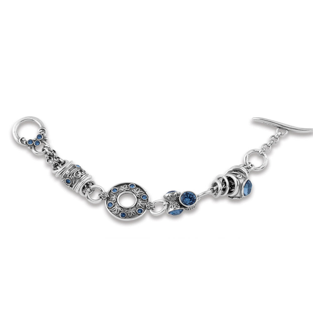 Denim Lily Rose Floral Bracelet