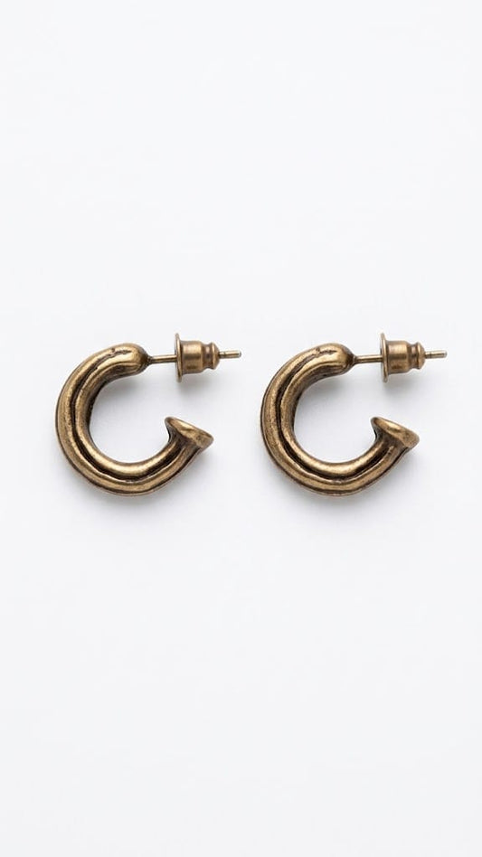 Petite Bronze Hoop Earrings.