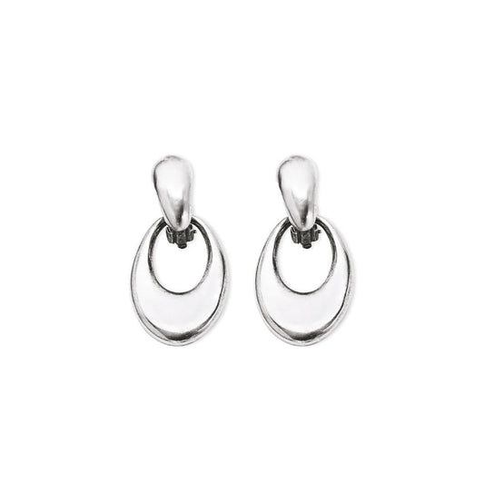 Burnished Silver clip-on Drop Earrings. E2271