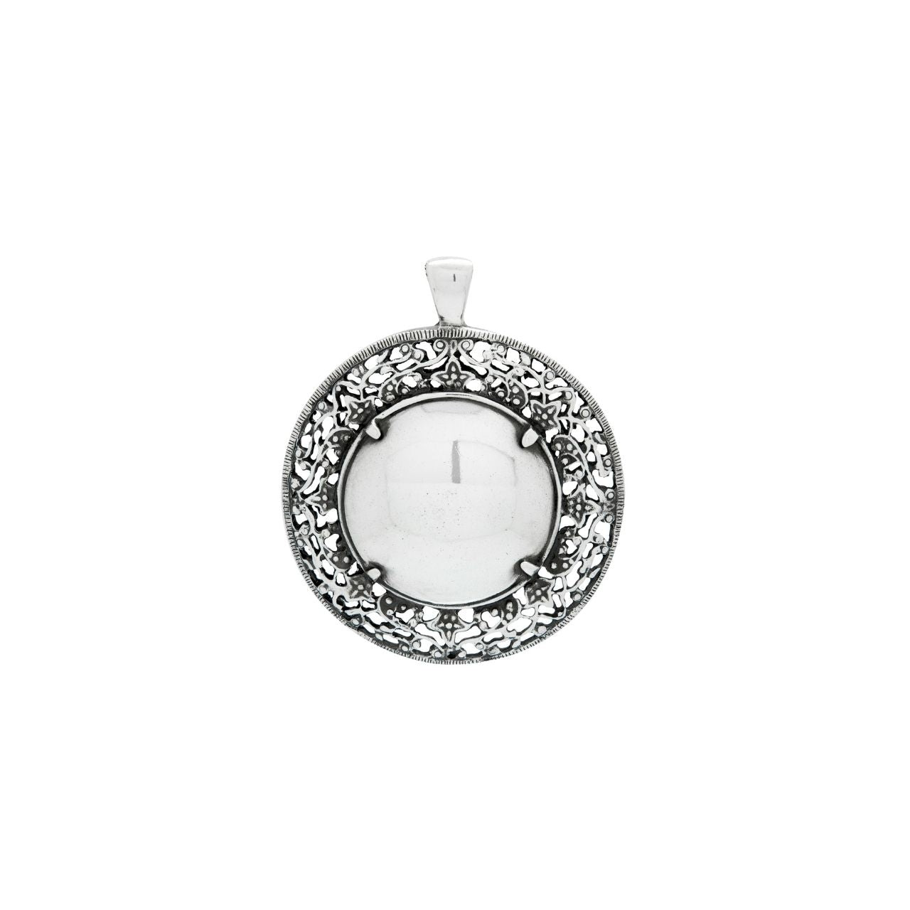 Opulent Burnished Silver Pendant. EN1100