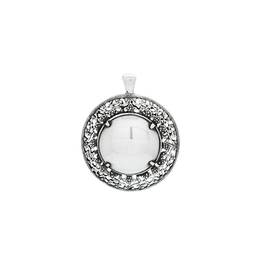 Opulent Burnished Silver Pendant. EN1100