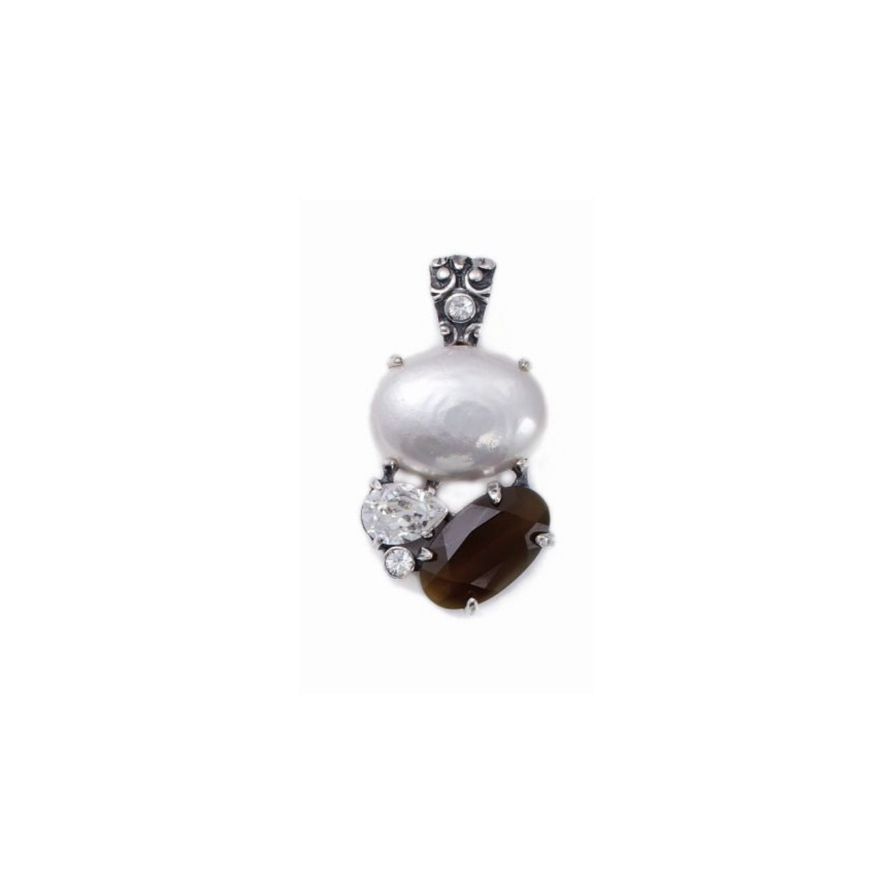 Voluptuous Pearl and Crystal Pendant. EN875