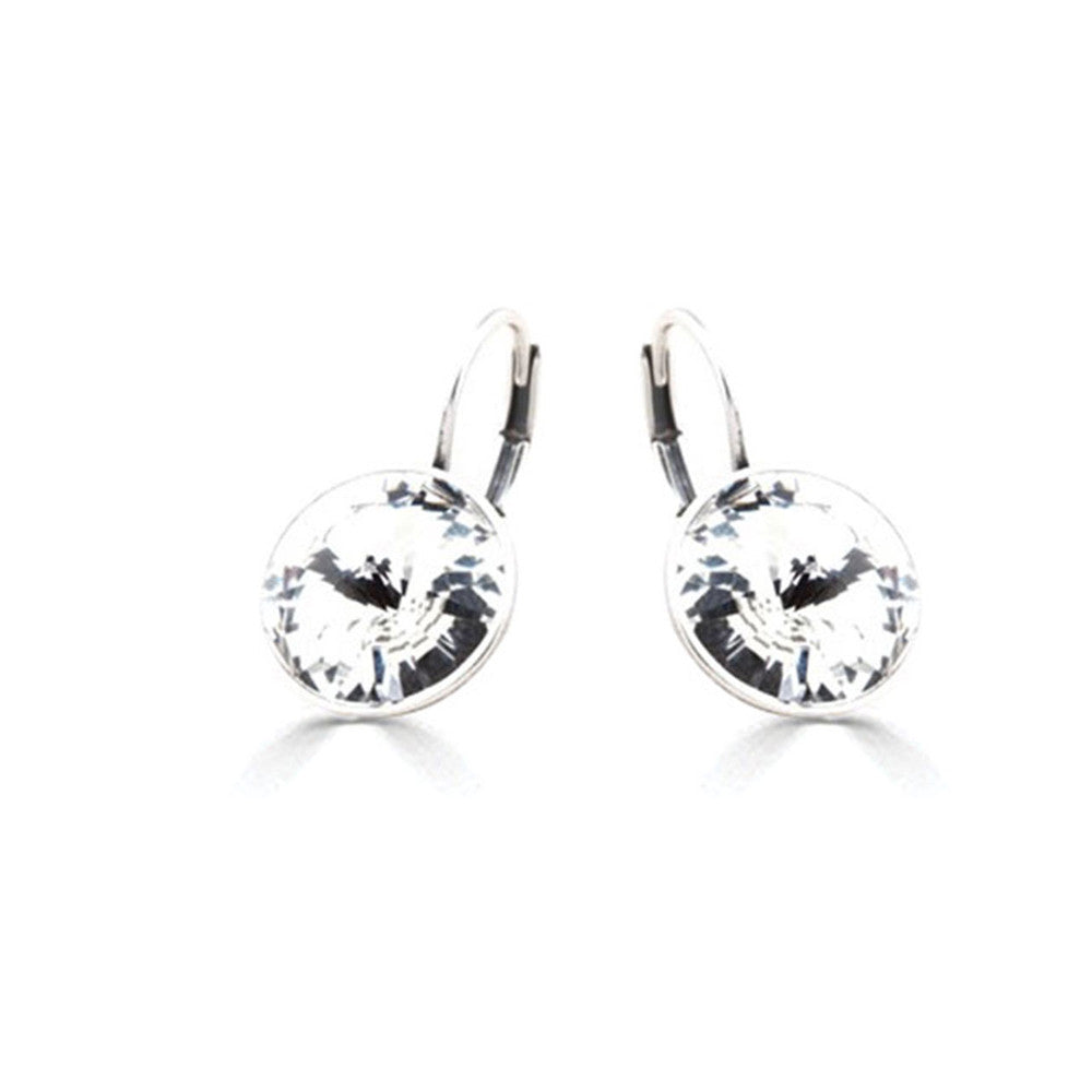 Temptation Drop Earrings 14mm Rivoli Swarovski crystals. E2847