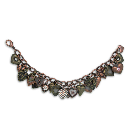 Vintage Heart Charm Bracelet. DPB2