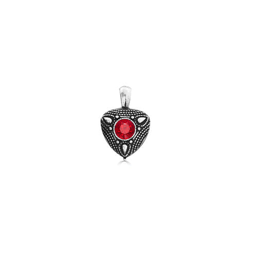 Burnished Silver Siam Red Enhancer / Swarovski Crystal