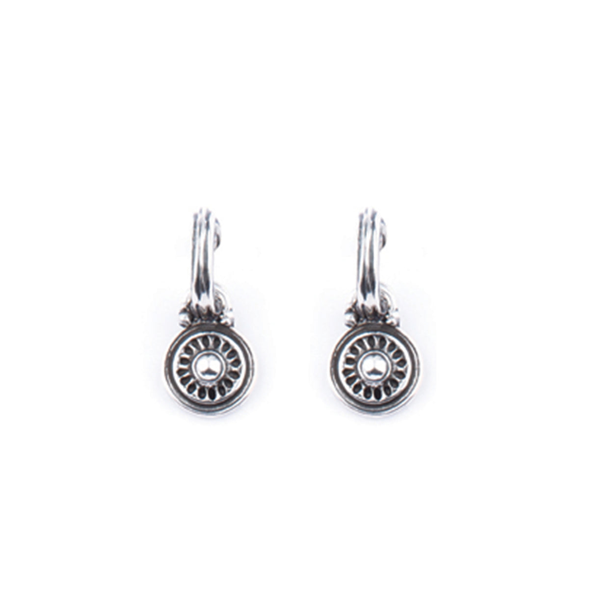 Burnished Silver Hoop Earrings (E2405)