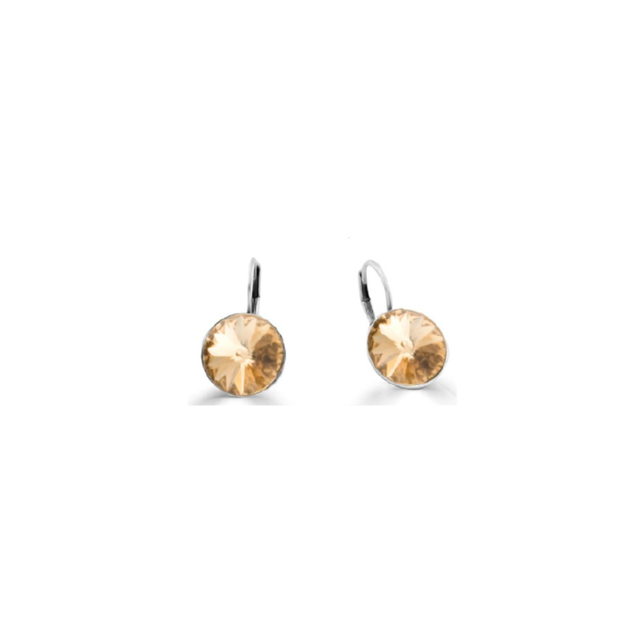 Petite Temptation Drop Earrings 12mm Rivoli Swarovski crystals. E2846
