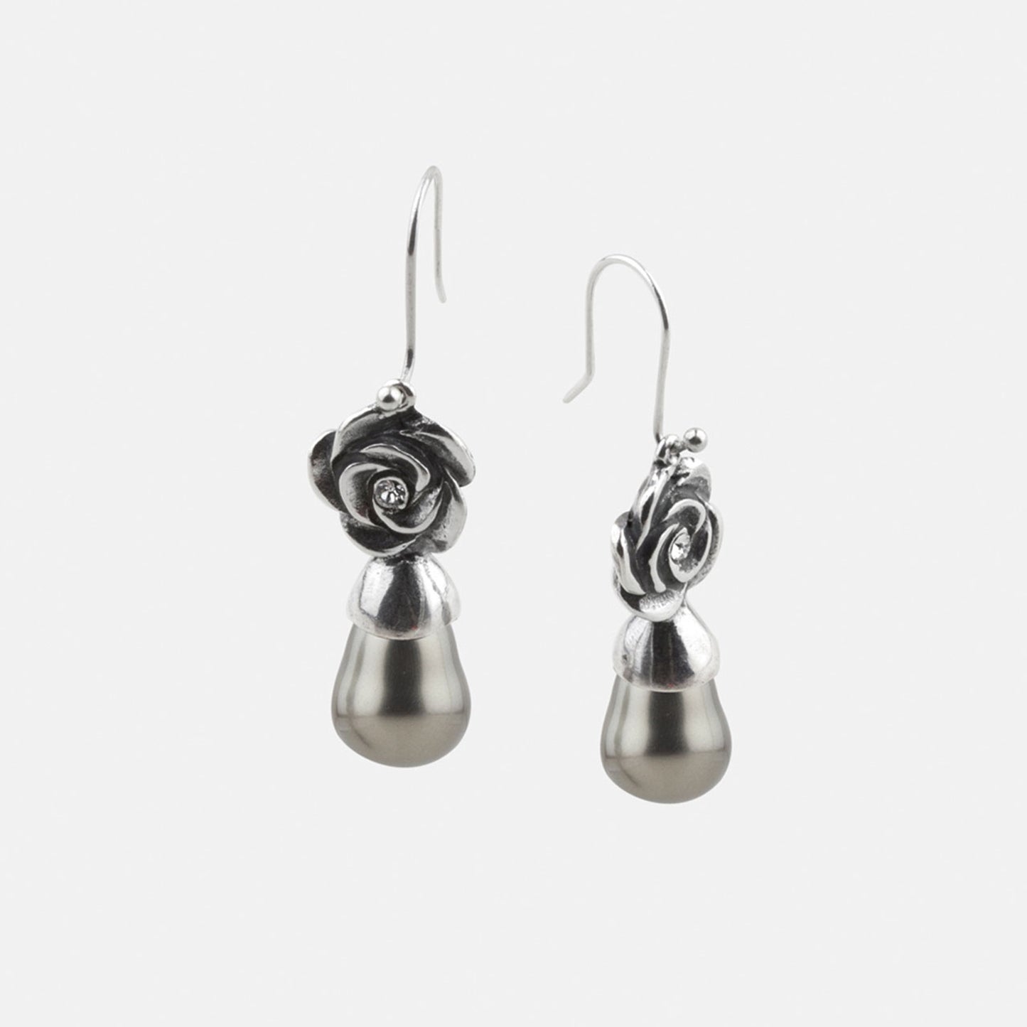 South Sea Pearl Rose Drop Earrings. E2666