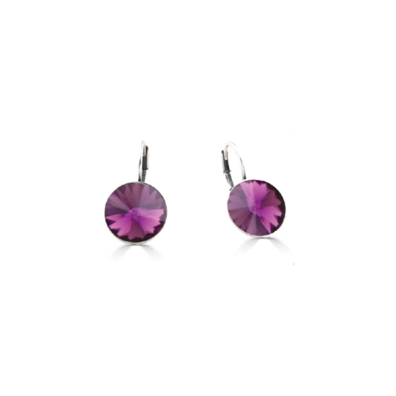 Temptation Drop Earrings 14mm Rivoli Swarovski crystals. E2847