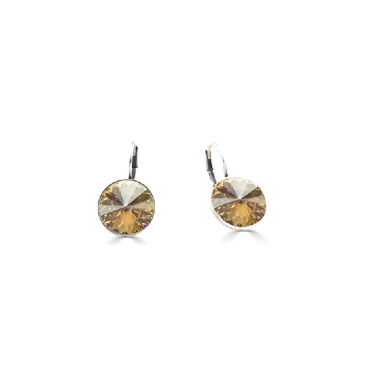 Temptation Drop Earrings 14mm Rivoli Swarovski crystals. E2847