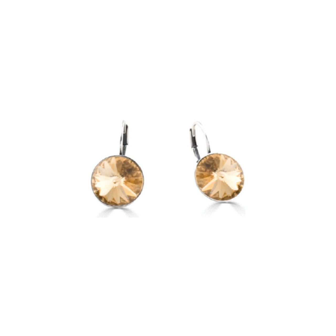 Temptation Drop Earrings 14mm Rivoli Swarovski crystals. E2847