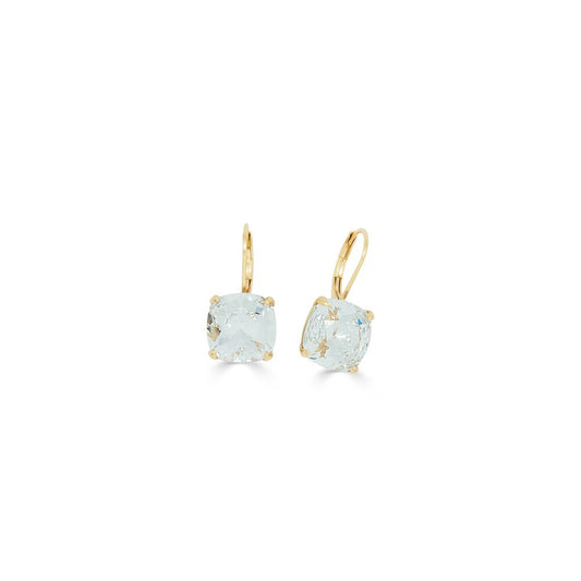 18ct Gold-plated Crystal Cushion Earrings. E4873