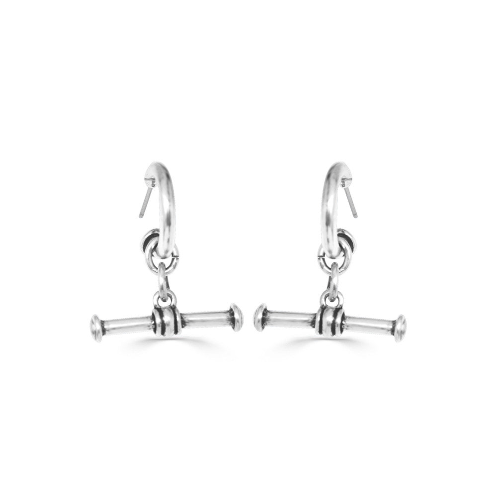 Nautical Rope T-Bar Drop Earrings. E4925
