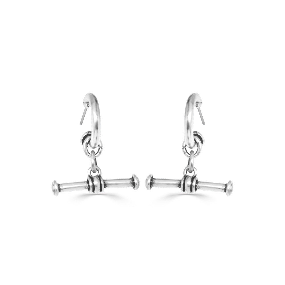 Nautical Rope T-Bar Drop Earrings. E4925