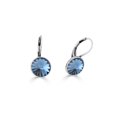 12mm Rivoli Swarovski crystal Drop Earrings. NEW COLOURS