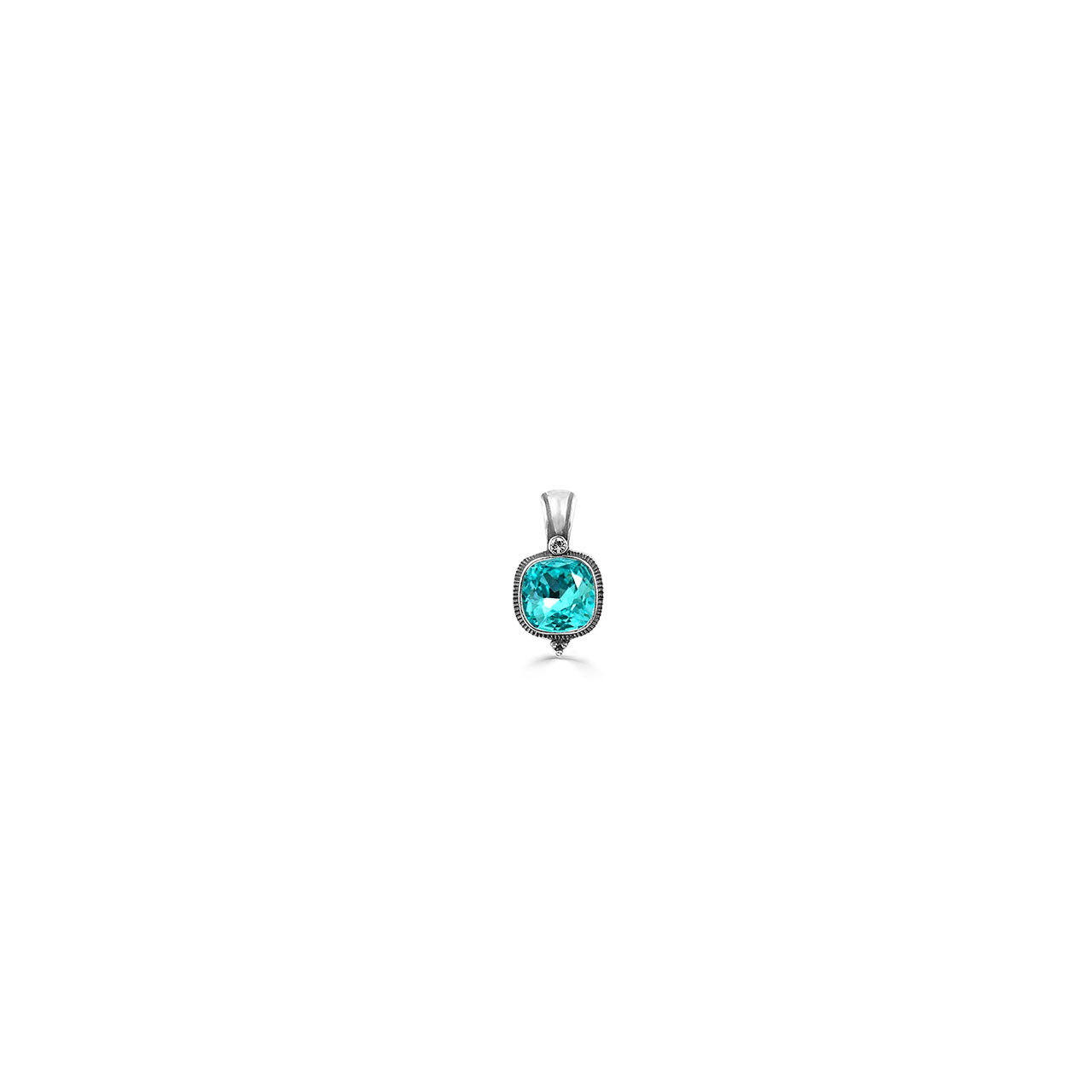 Petite Turq Swarovski Crystal Pendant. EN1070