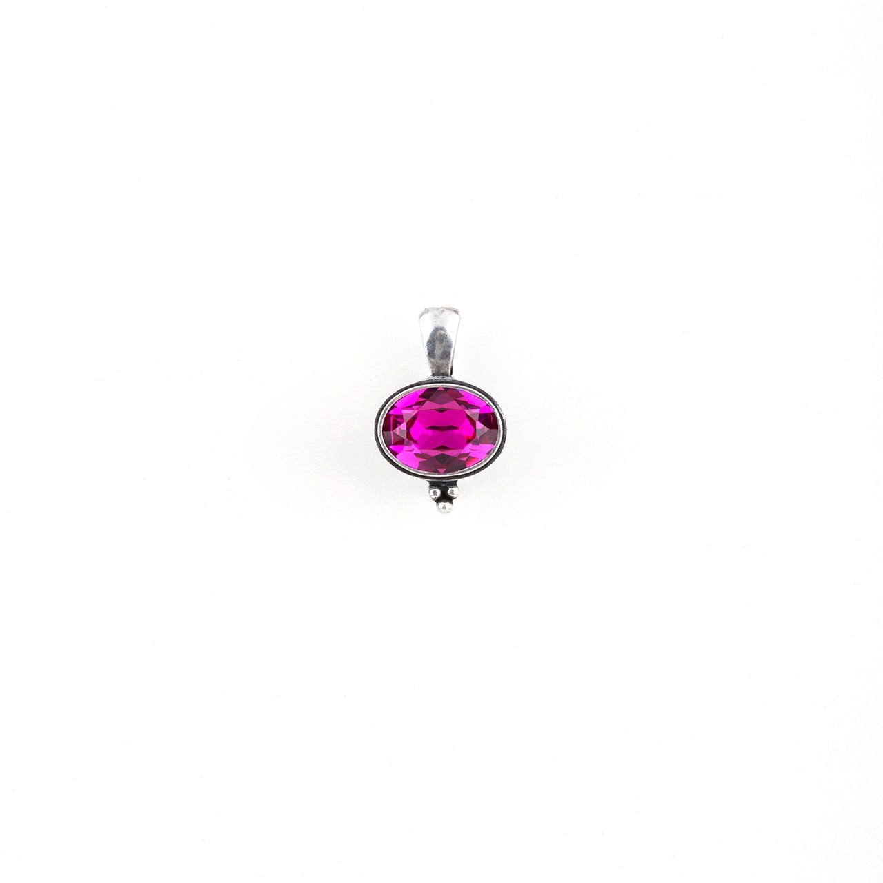 Fuschia Oval Swarovski Pendant.