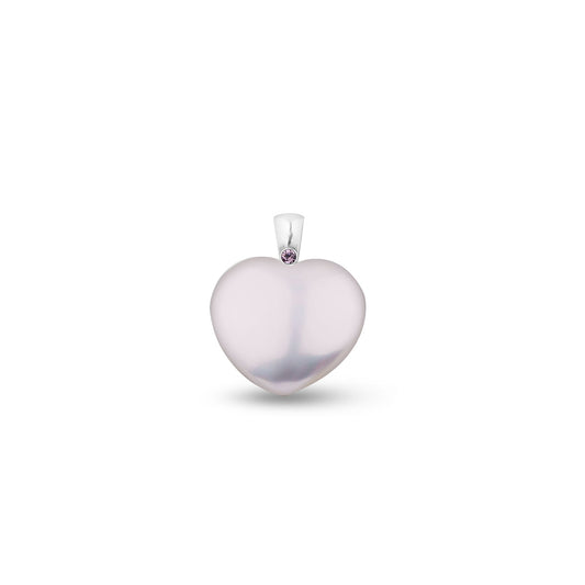 33x33mm Pink Shell Pearl Heart Pendant. EN1150