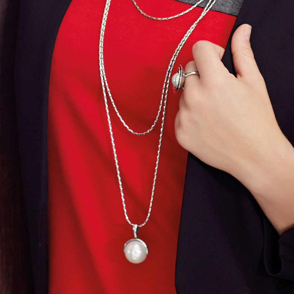 Purist Pearl Sterling Silver Slider Pendant