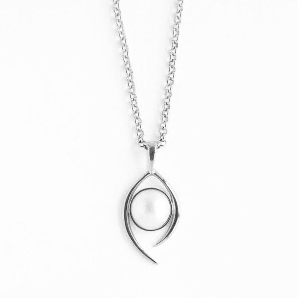 Sterling Silver Pendant Necklace With Genuine Mabe Pearl EN1981