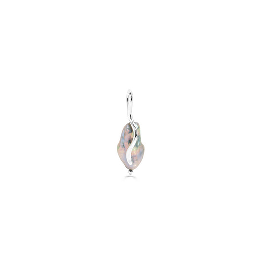 Bold Sterling Silver Grey Freshwater Pearl Pendant