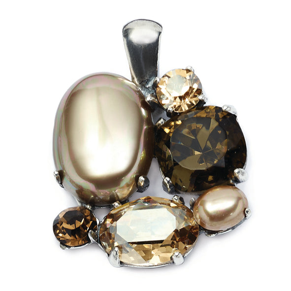 Crystal brown Cluster Pendant on a white background