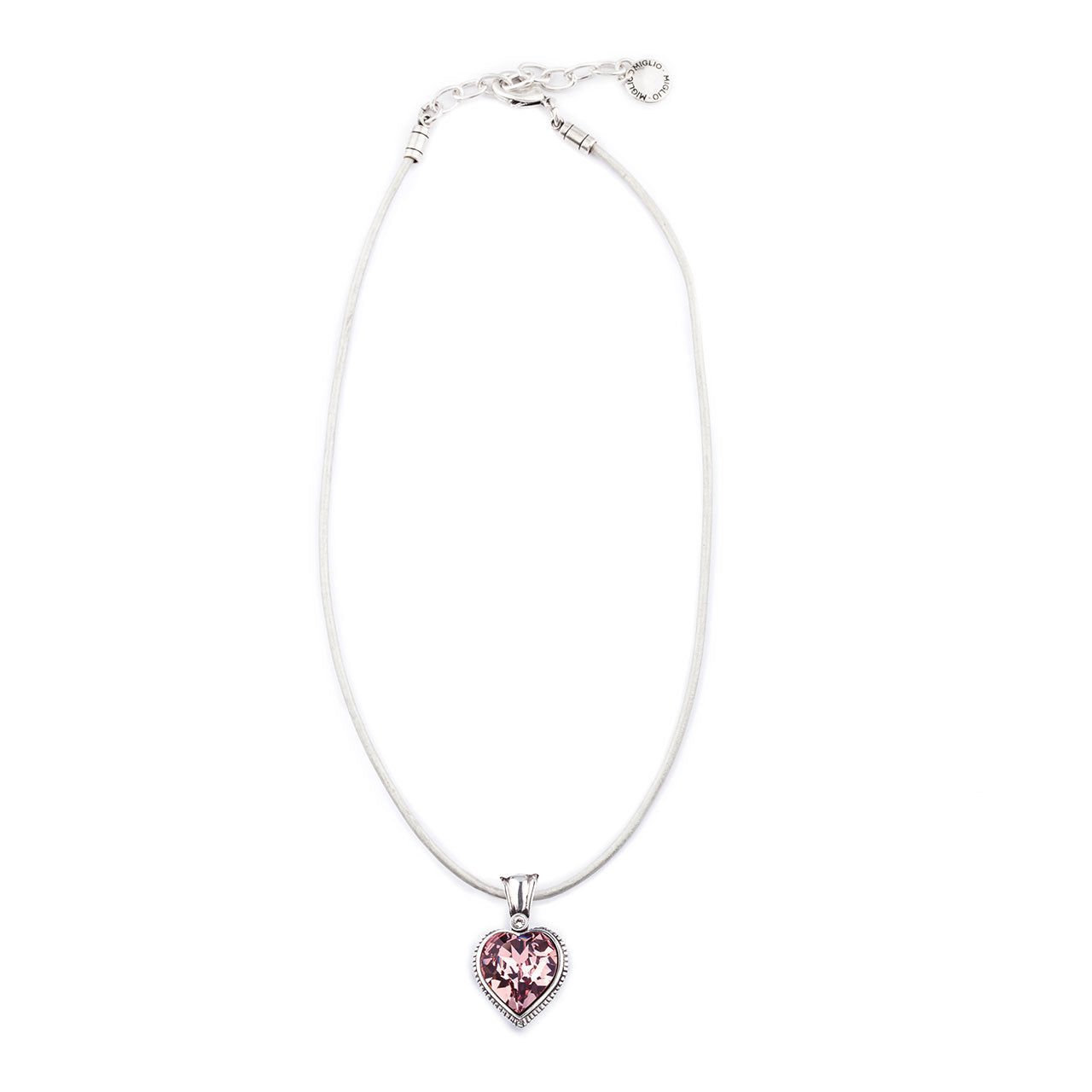 Petite Antique Pink Heart pendant. EN951