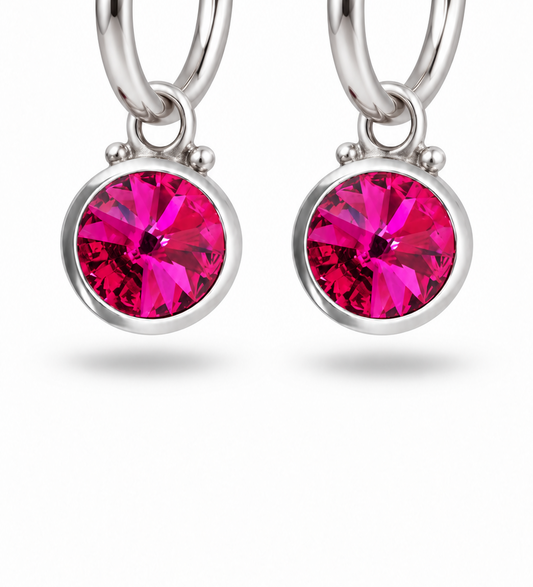 12mm Rivoli Fuschia Pink Swarovski® Crystal Earring Charm (E4074)