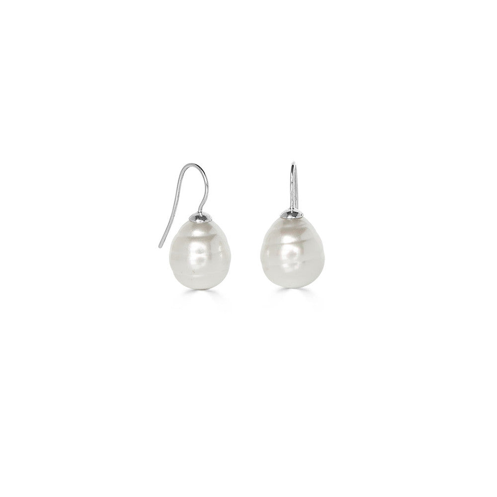 South Sea Glass Pearl Drop Earrings. E5239