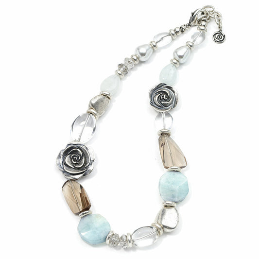 Wild Rose Aqua Necklace. N1149