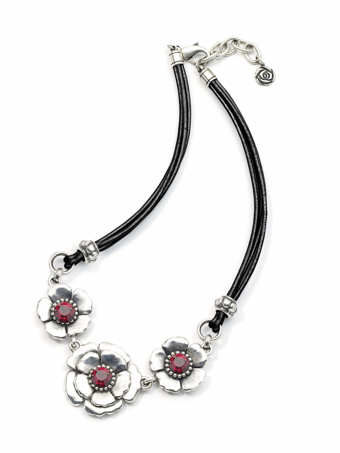 Wild Rose Leather Necklace. N1159