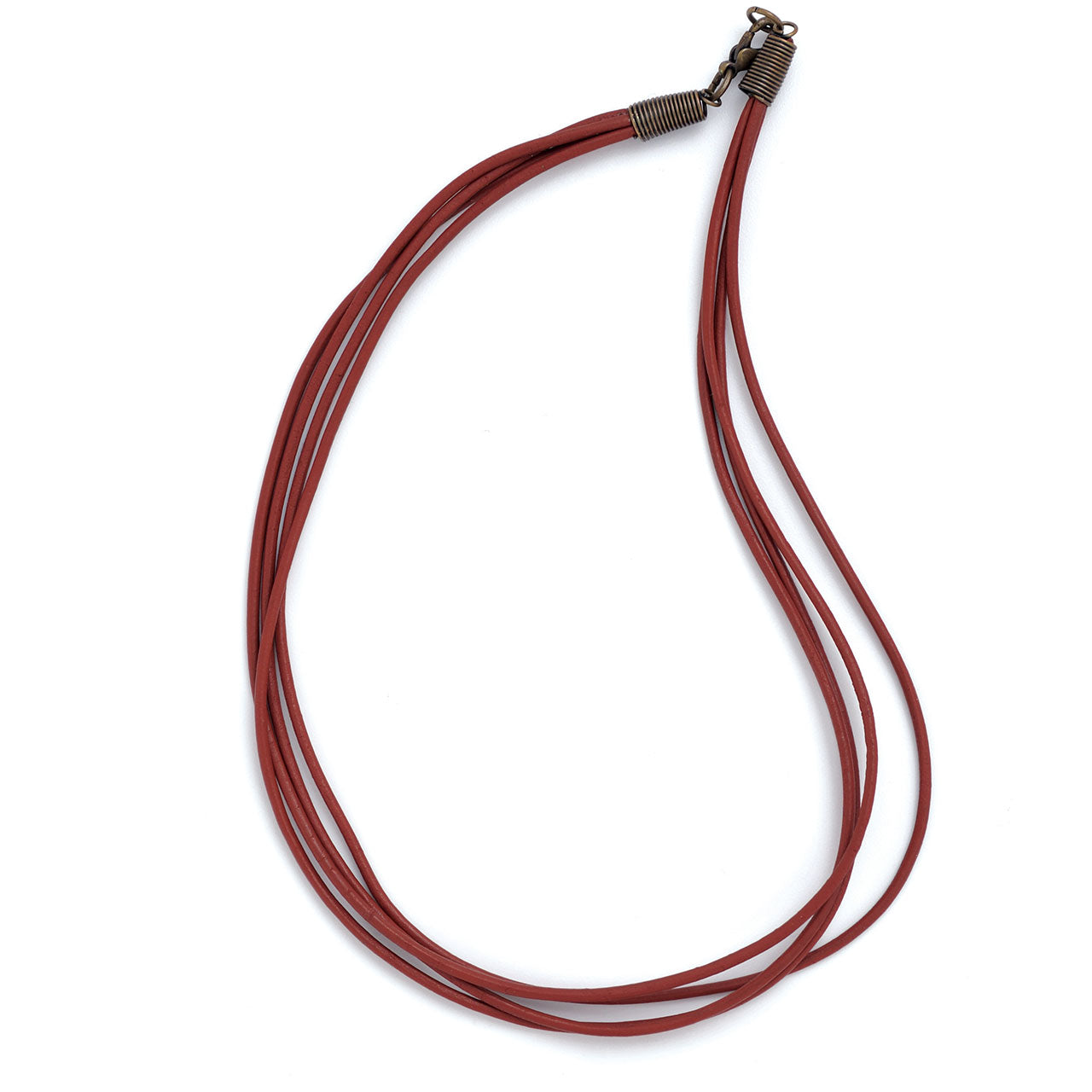 Burnt Orange Leather Necklace. N124