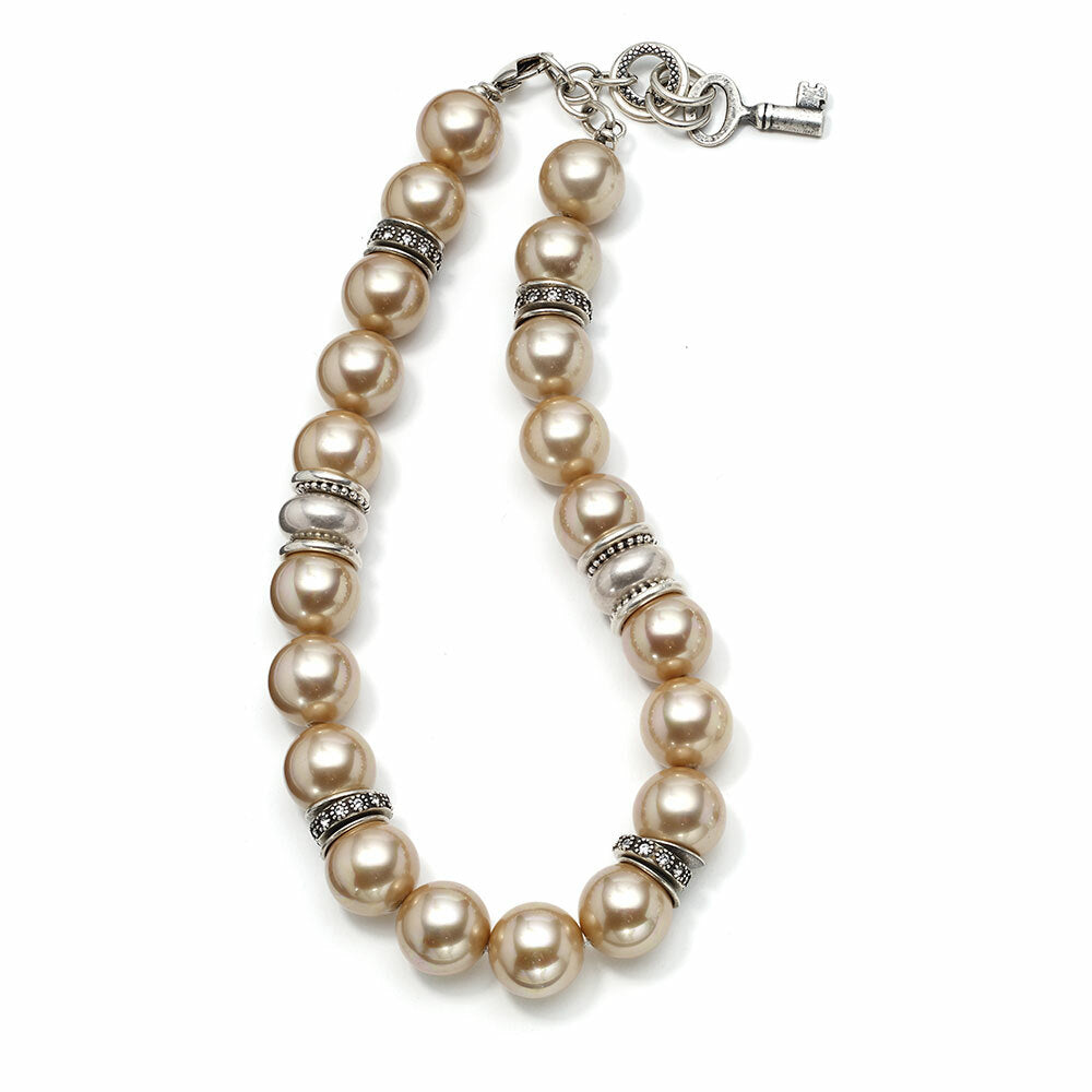 Champagne Shell Pearl Necklace. N1245