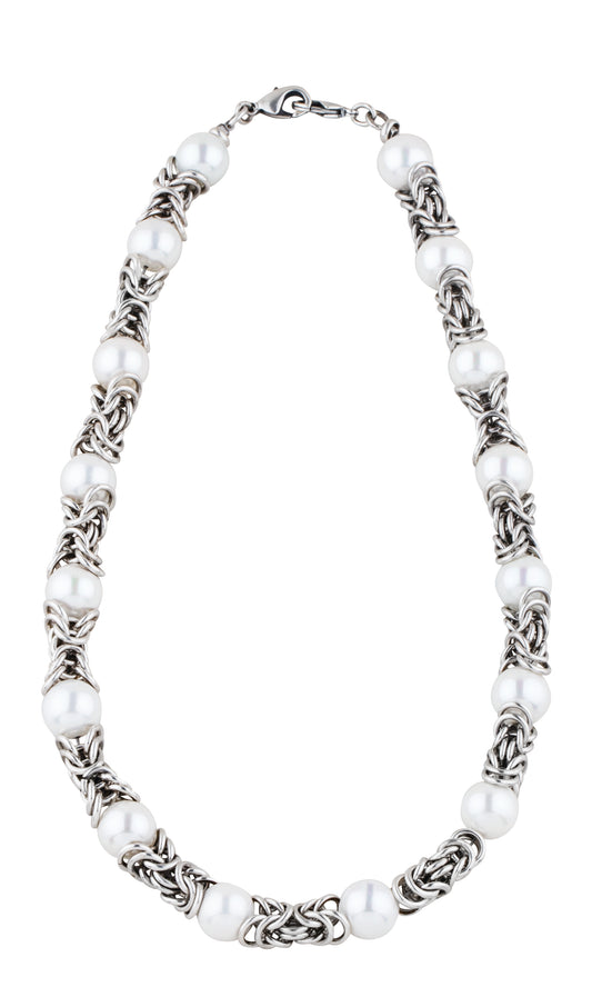 Luna Pearl Link Necklace. N1595