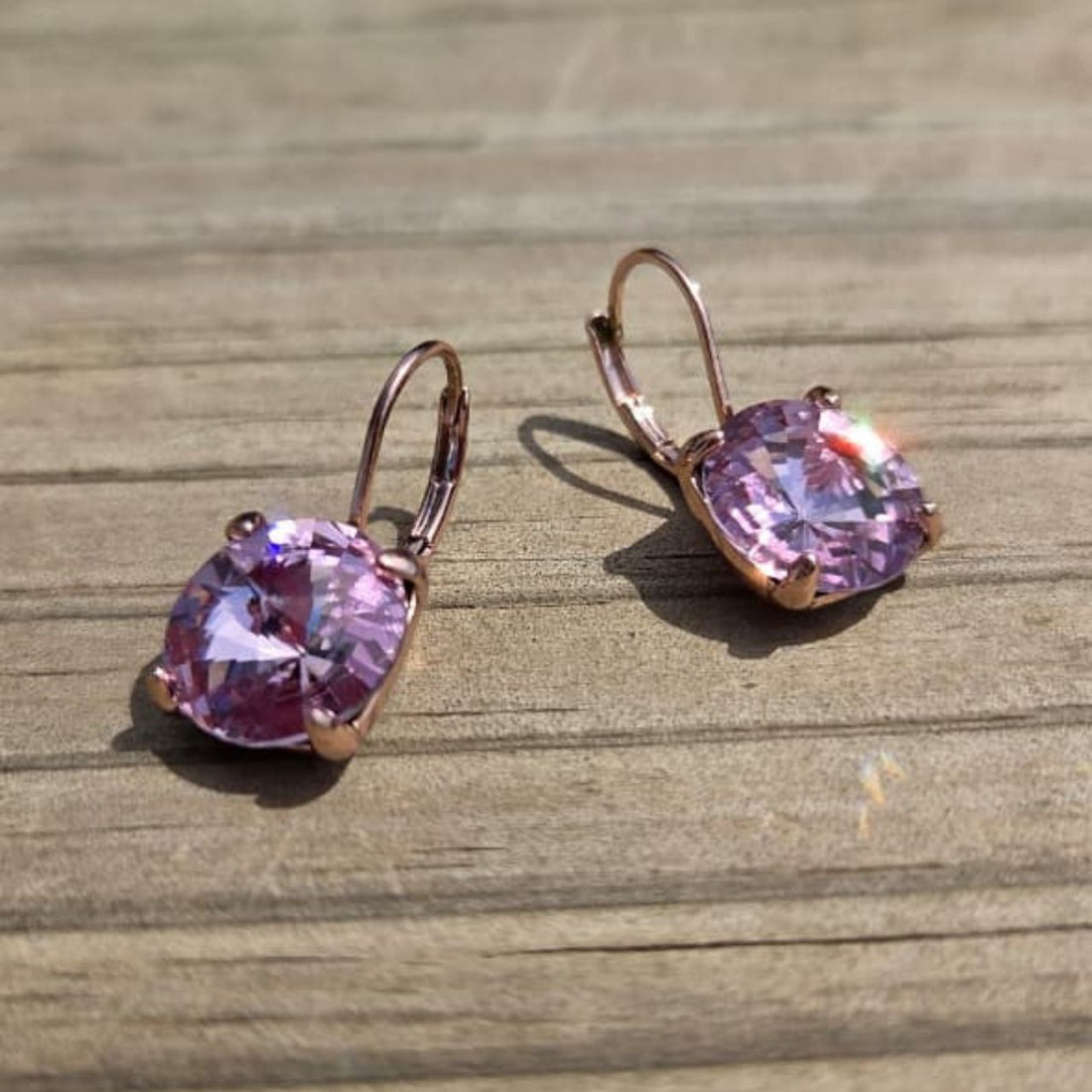 12mm Swarovski Rivoli Crystal Rose Gold Earrings. E100 – Miglio South ...