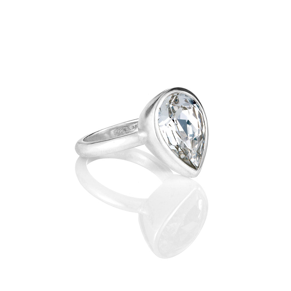 Large Teardrop Swarovski Crystal Ring.